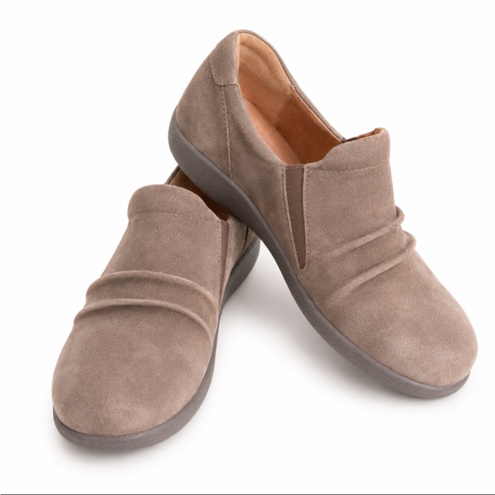 AETREX Katie Side Zip Slip-On "Dark Earth" Brown Size 7